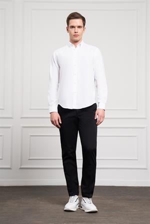 Morven Erkek Beyaz Pamuk Trend Dynamic Fit Rahat Kesim Gömlek