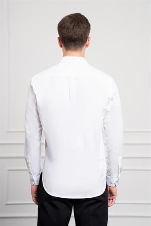 Morven Erkek Beyaz Pamuk Trend Dynamic Fit Rahat Kesim Gömlek