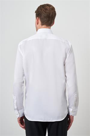 Morven Erkek Beyaz Pamuk Trend Slim Fit Dar Kesim Non Iron Gömlek