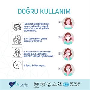 Morven Erkek Beyaz Telli 3 Katlı Cerrahi Maske 50 Adet* 4 Kutu