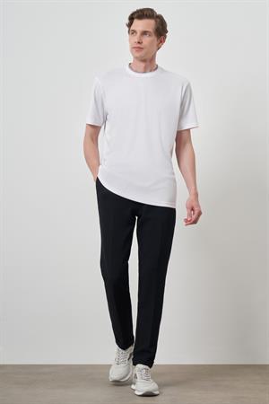 Morven Erkek Beyaz Trend Bisiklet Yaka T-Shirt