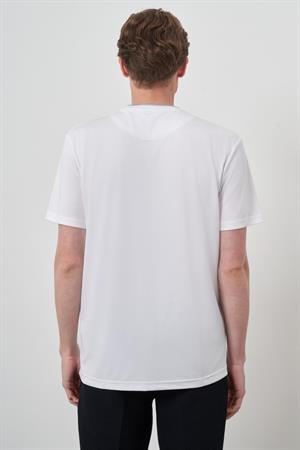 Morven Erkek Beyaz Trend Bisiklet Yaka T-Shirt