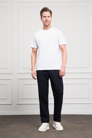 Morven Erkek Beyaz Trend Bisiklet Yaka Dinamik Fit Pamuk T-Shirt