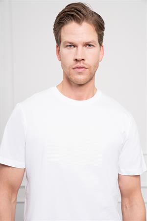 Morven Erkek Beyaz Trend Bisiklet Yaka Dinamik Fit Pamuk T-Shirt