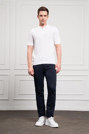 Morven Erkek Beyaz Trend  Polo Yaka  Dinamik Fit Rahat Kesim T-Shirt