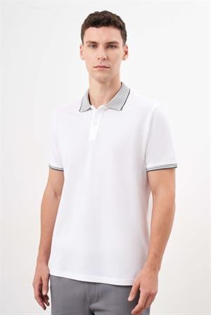 Morven Erkek Beyaz Trend Polo Yaka Dynamic Fit T-Shirt