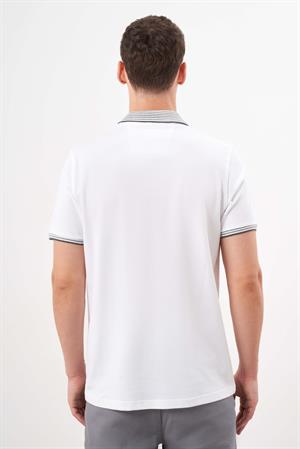 Morven Erkek Beyaz Trend Polo Yaka Dynamic Fit T-Shirt