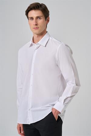 Morven Erkek Beyaz Trend Regular Fit Gömlek