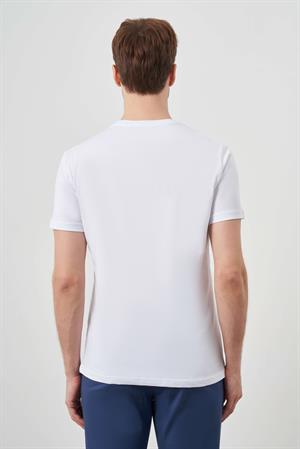 Morven Erkek Beyaz Trend Süprem Baskılı Bisiklet Yaka Dynamic Fit T-Shirt