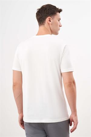Morven Erkek Beyaz Trend Süprem Baskılı Bisiklet Yaka Dynamic Fit T-Shirt