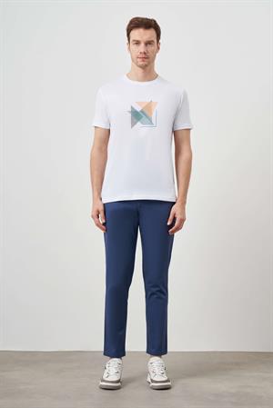 Morven Erkek Beyaz Trend Süprem Baskılı Bisiklet Yaka Dynamic Fit T-Shirt