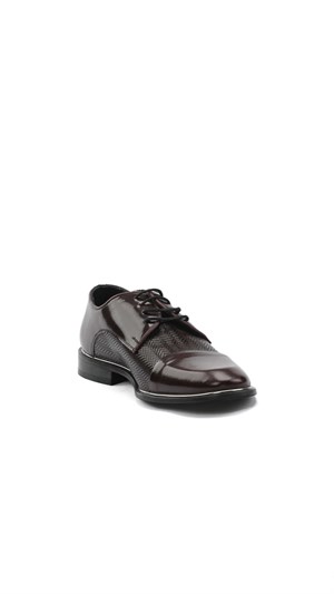 Morven Erkek Bordo Morven Neolit İğne Baskı Classic Rugan Ayakkabı