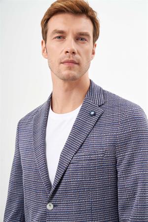 Morven Erkek Bordo Örme Slim Fit Torba Cep Mono Yaka Spor Ceket