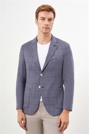 Morven Erkek Bordo Örme Slim Fit Torba Cep Mono Yaka Spor Ceket