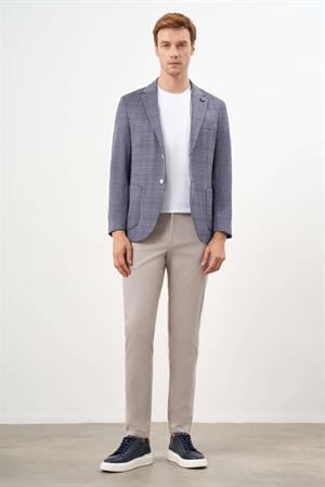 Morven Erkek Bordo Örme Slim Fit Torba Cep Mono Yaka Spor Ceket