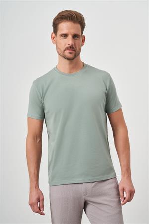 Morven Erkek Çağla Yeşili Basic Bisiklet Yaka Dynamic Fit T-Shirt