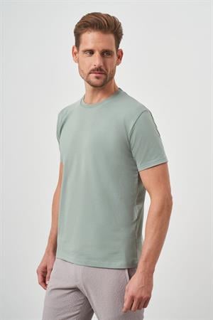Morven Erkek Çağla Yeşili Basic Bisiklet Yaka Dynamic Fit T-Shirt