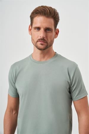 Morven Erkek Çağla Yeşili Basic Bisiklet Yaka Dynamic Fit T-Shirt