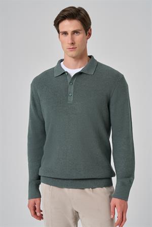 Morven Erkek Çağla Yeşili Trend Polo Yaka Dynamic Fit Rahat Kesim Triko