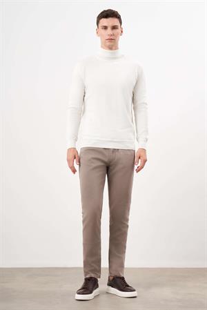 Morven Erkek Ekru Basic Balıkçı Yaka Dynamic Fit Rahat Kesim Triko
