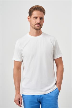 Morven Erkek Ekru Basic Bisiklet Yaka Dynamic Fit T-Shirt