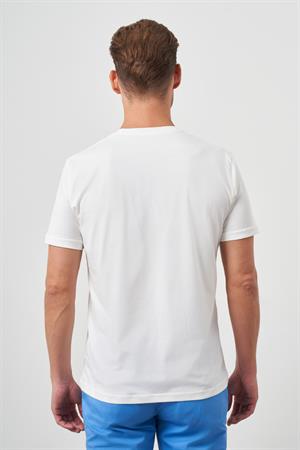 Morven Erkek Ekru Basic Bisiklet Yaka Dynamic Fit T-Shirt