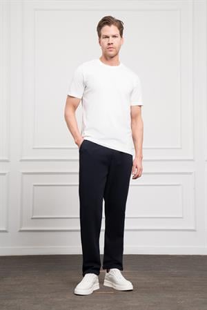 Morven Erkek Ekru Basic Bisiklet Yaka Dynamic Fit Pamuk T-Shirt