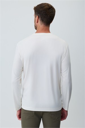 Morven Erkek Ekru Bisiklet Yaka Rayon Sweatshirt