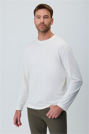 Morven Erkek Ekru Bisiklet Yaka Rayon Sweatshirt