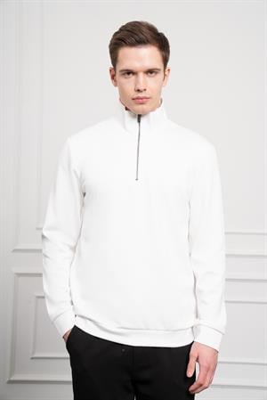 Morven Erkek Ekru Femuarlı Bato Yaka Dynamic Fit Rahat Kesim Sweatshirt