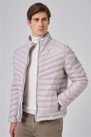 Morven Erkek Ekru Polyester Kısa Kapitone Mont
