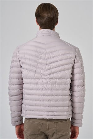 Morven Erkek Ekru Polyester Kısa Kapitone Mont
