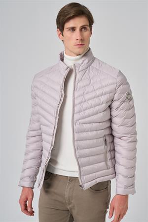 Morven Erkek Ekru Polyester Kısa Kapitone Mont