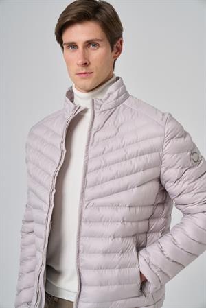 Morven Erkek Ekru Polyester Kısa Kapitone Mont