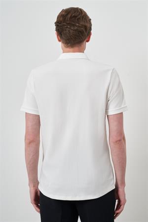 Morven Erkek Ekru Trend Apaçi Yaka Kısa Kollu Gömlek