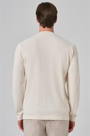 Morven Erkek Ekru Trend Bisiklet Yaka Rayon Triko