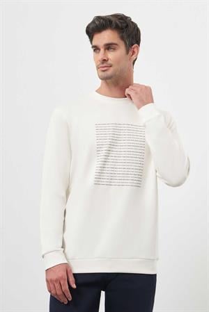 Morven Erkek Ekru Trend Bisiklet Yaka Sweat-Shirt