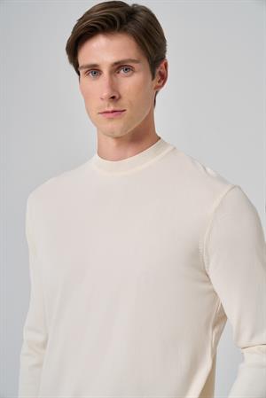 Morven Erkek Ekru Trend Bisiklet Yaka Rayon Triko