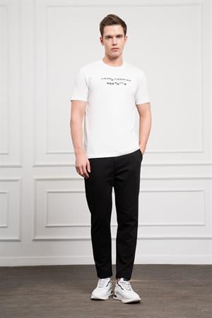 Morven Erkek Ekru Trend Bisiklet Yaka Dinamik Fit Pamuk T-Shirt