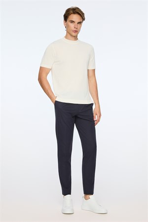 Morven Erkek Ekru Trend Bisiklet Yaka Rayon Triko T-Shirt