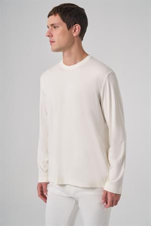 Morven Erkek Ekru Trend Bisiklet Yaka Rayon Sweatshirt