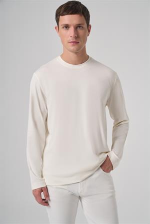 Morven Erkek Ekru Trend Bisiklet Yaka Rayon Sweatshirt