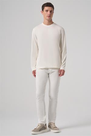 Morven Erkek Ekru Trend Bisiklet Yaka Rayon Sweatshirt