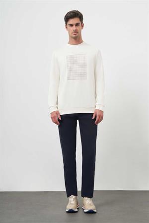 Morven Erkek Ekru Trend Bisiklet Yaka Sweat-Shirt