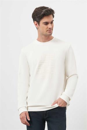 Morven Erkek Ekru Trend Bisiklet Yaka Sweat-Shirt