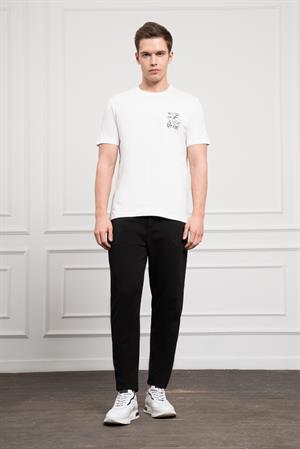 Morven Erkek Ekru Trend Bisiklet Yaka Dinamik Fit Pamuk T-Shirt