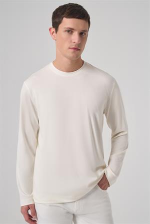 Morven Erkek Ekru Trend Bisiklet Yaka Rayon Sweatshirt