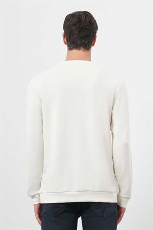 Morven Erkek Ekru Trend Bisiklet Yaka Sweat-Shirt