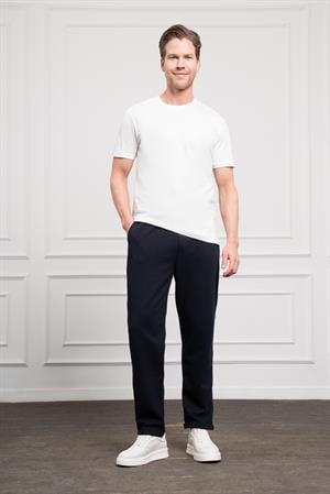 Morven Erkek Ekru Trend Bisiklet Yaka Pamuk Dinamik Fit T-Shirt