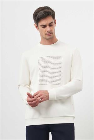 Morven Erkek Ekru Trend Bisiklet Yaka Sweat-Shirt